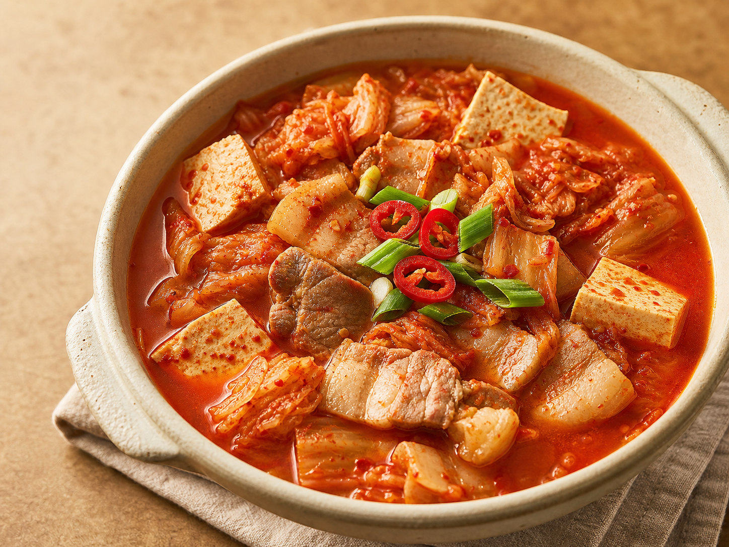 따뜻한 김치찌개 한 그릇